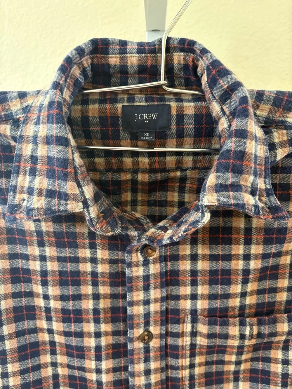 J. Crew Plaid Rugged Button-down Shirt with Elbow Patches - Size XS